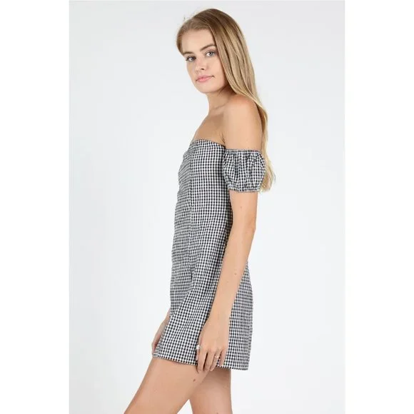 Honey Punch Off the Shoulder Gingham Dress - Picture 3 of 5